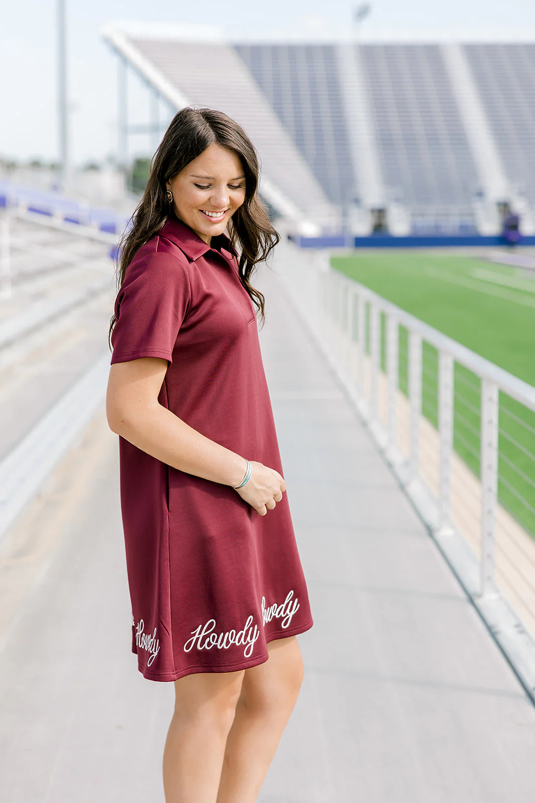 THE SPORTY MAROON DRESS - HOWDY
