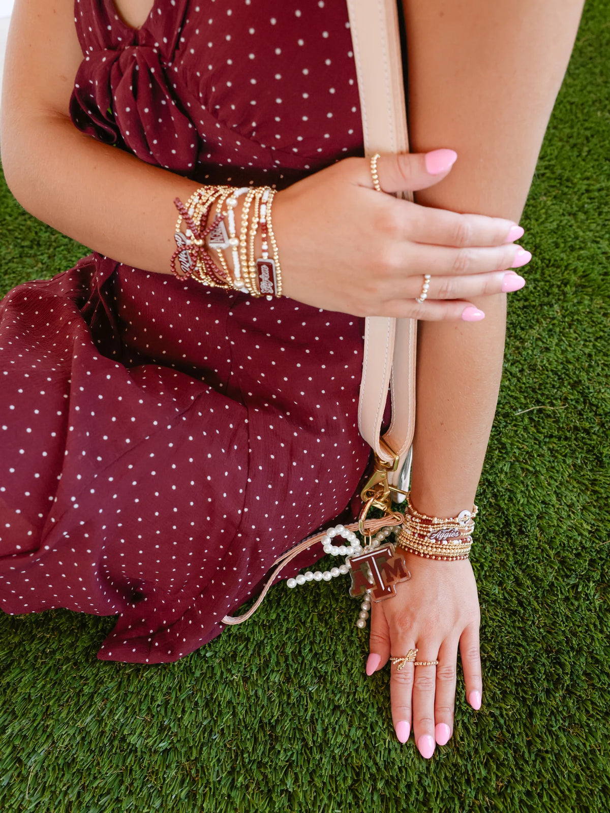 Beaded Blondes Texas A&M Bag & Boot Charm
