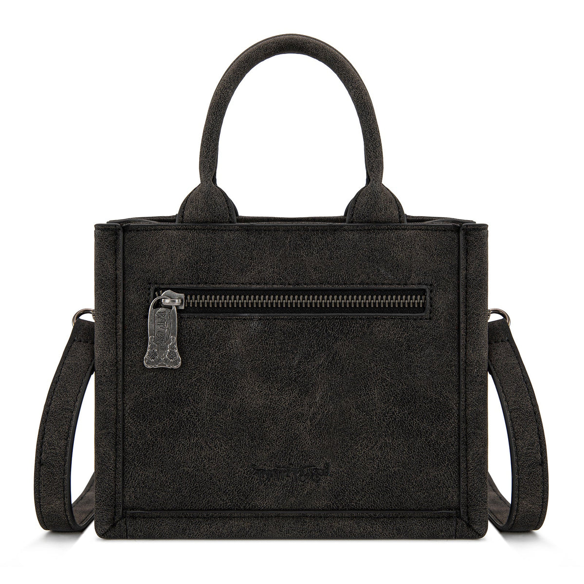 Trinity Ranch Western Hair-On Cowhide Mini Tote/Crossbody - Black