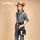 Trinity Ranch Western Hair-On Cowhide Mini Tote/Crossbody - Black