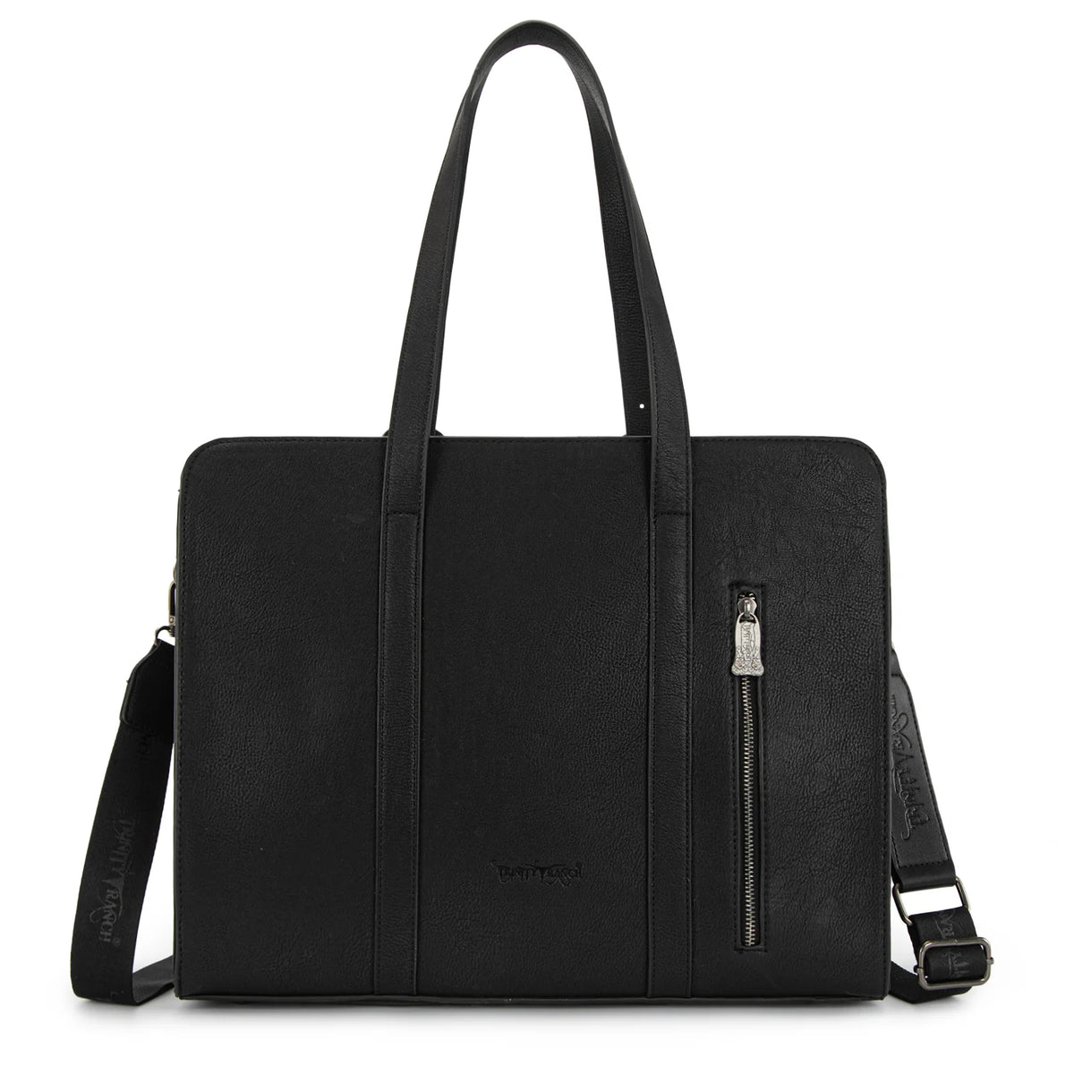 Trinity Ranch Genuine Cowhide Carry-All Cowhide Concealed Carry Large Tote /Crossbody - Black