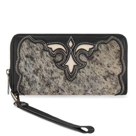 Trinity Ranch Hair-On Cowhide RFID Protected Collection Wallet - Black
