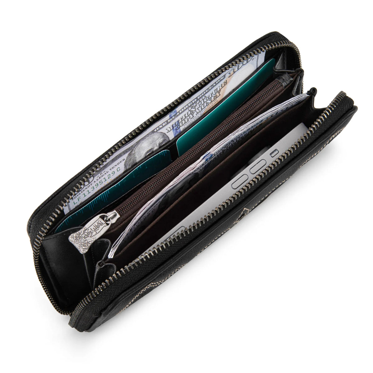 Trinity Ranch Hair-On Cowhide RFID Protected Collection Wallet - Black