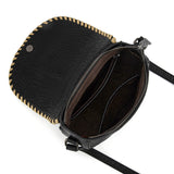 Trinity Ranch Western Hair-On Cowhide Saddle Crossbody - Black