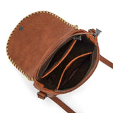 Trinity Ranch Western Hair-On Cowhide Saddle Crossbody - Brown