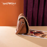 Trinity Ranch Western Hair-On Cowhide Saddle Crossbody - Brown