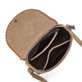 Trinity Ranch Western Hair-On Cowhide Saddle Crossbody - Tan