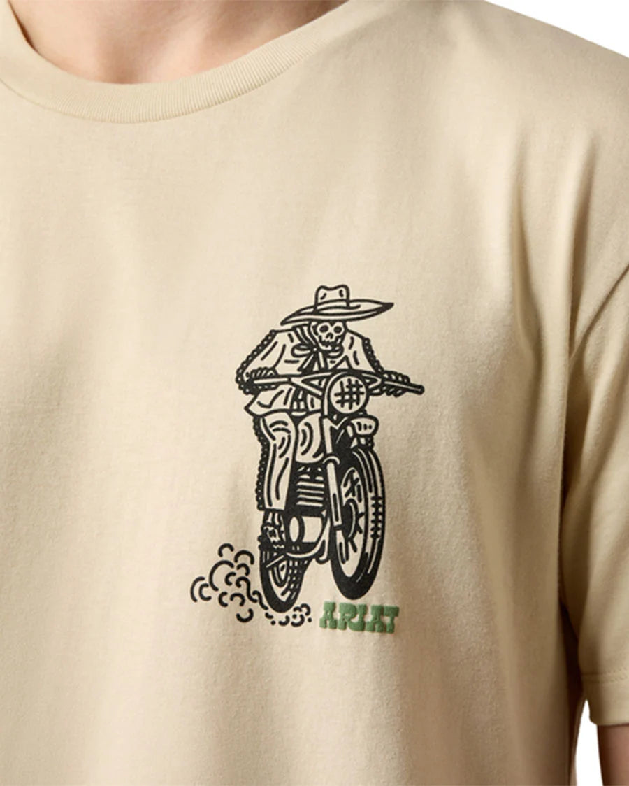 ARIAT MENS FULL THROTTLE SHORT SLEEVE TSHIRT - NATURAL