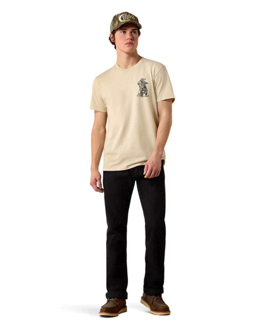 ARIAT MENS FULL THROTTLE SHORT SLEEVE TSHIRT - NATURAL