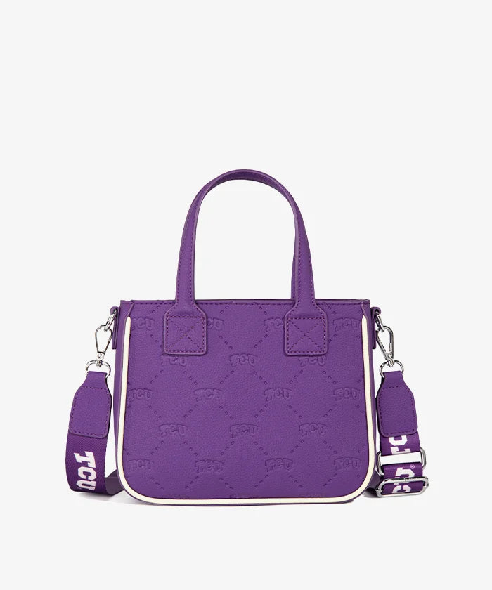 MONTANA WEST LICENSED TCU HORNED FROGS TOTE/CROSSBODY BAG - PURPLE