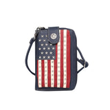 Montana West American Pride Phone Case Crossbody Wallet - Navy