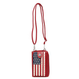 Montana West American Pride Phone Case Crossbody Wallet - Red