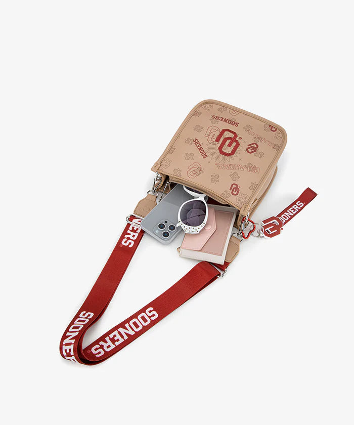 MONTANA WEST OKLAHOMA SOONERS CROSSBODY BAG - TAN