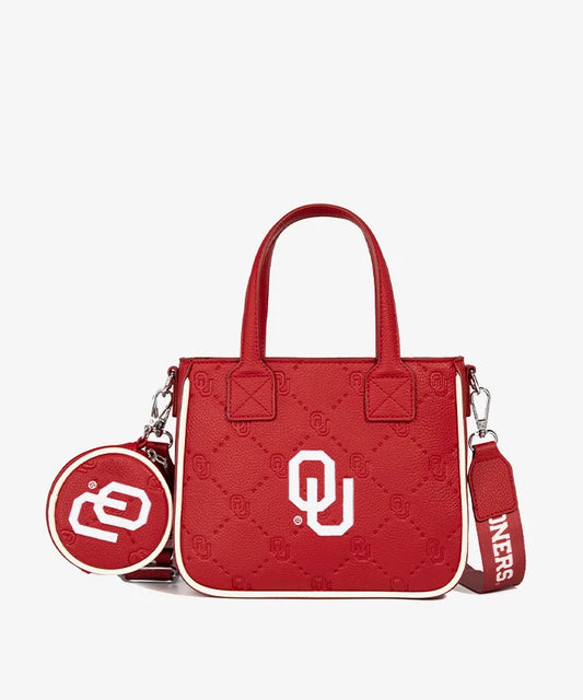 MONTANA WEST OKLAHOMA SOONERS TOTE BAG WITH COIN POUCH