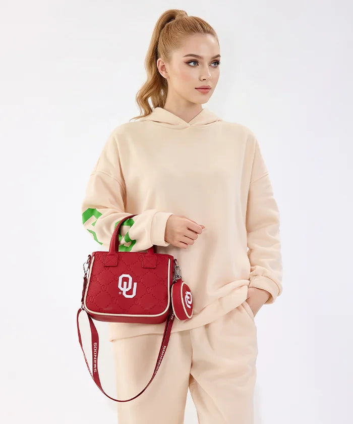 MONTANA WEST OKLAHOMA SOONERS TOTE BAG WITH COIN POUCH