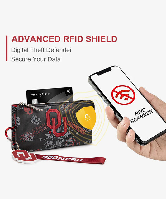 MONTANA WEST OKLAHOMA SOONERS WRISTLET WALLET