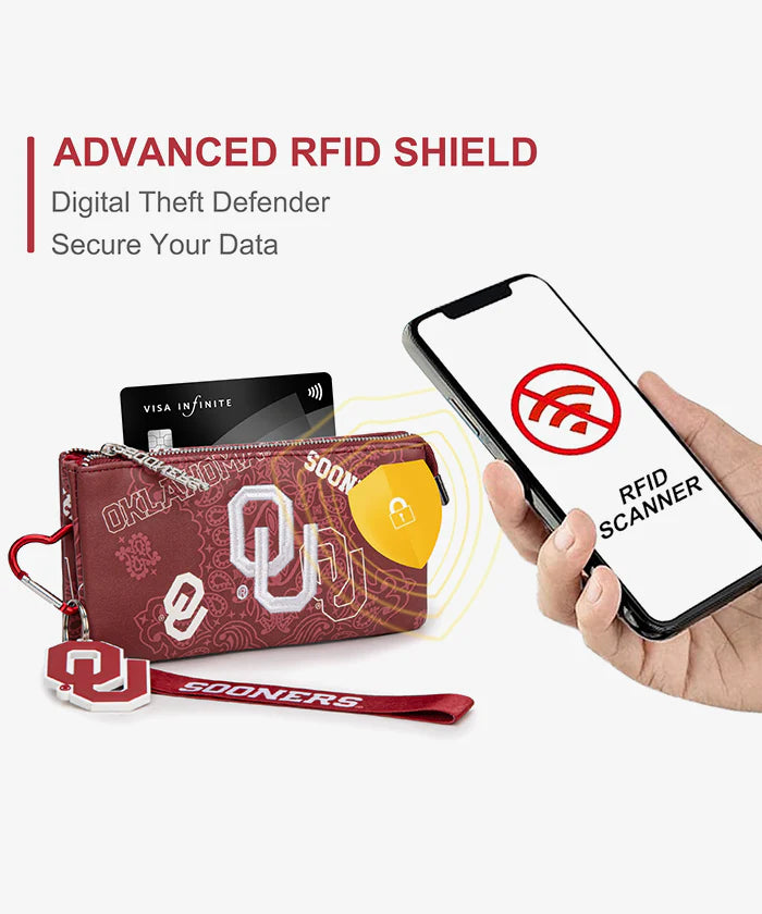 MONTANA WEST OKLAHOMA SOONERS WRISTLET WALLET