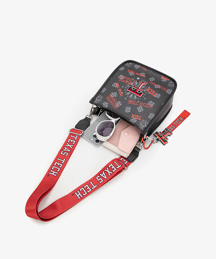 MONTANA WEST TEXAS TECH RED RAIDERS CROSSBODY BAG - BLACK