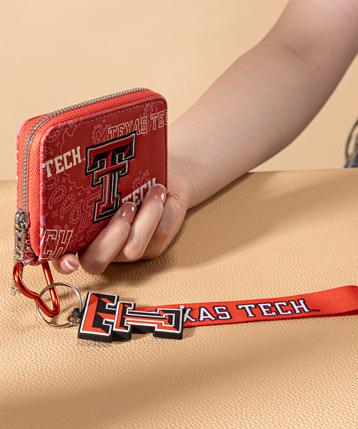 MONTANA WEST LICENSED TEXAS TECH UNIVERSITY RED RAIDERS MINI WRISTLET WALLET - RED