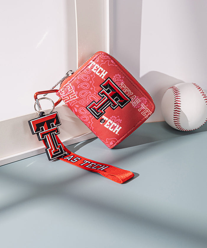 MONTANA WEST LICENSED TEXAS TECH UNIVERSITY RED RAIDERS MINI WRISTLET WALLET - RED