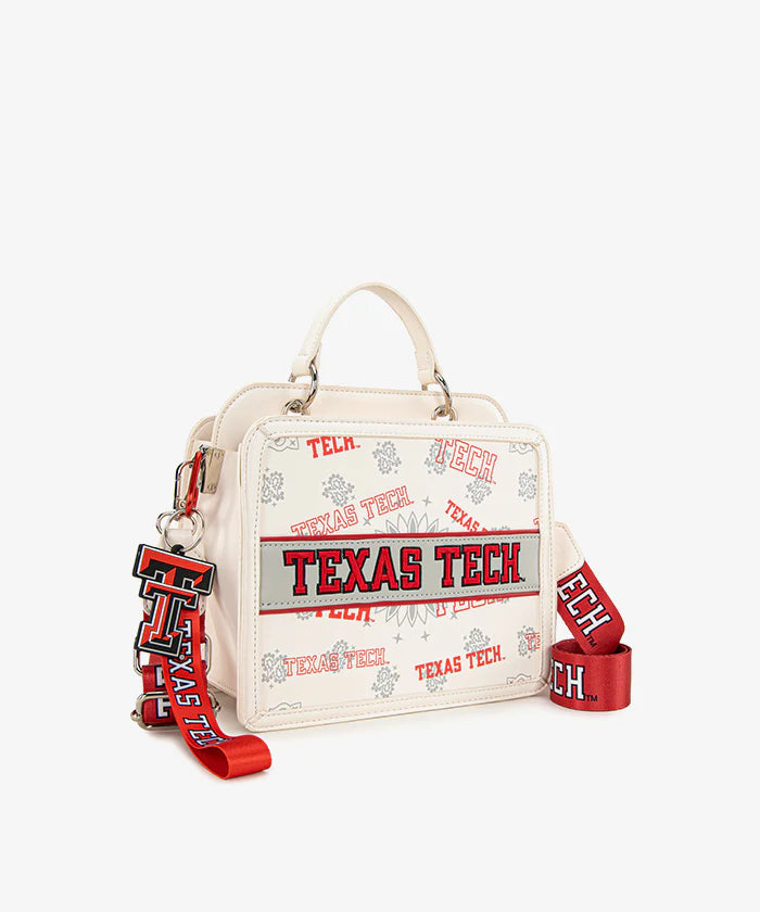 MONTANA WEST TEXAS TECH RED RAIDERS SATCHEL CROSSBODY BAG - BEIGE