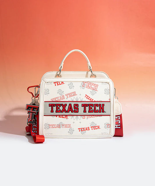 MONTANA WEST TEXAS TECH RED RAIDERS SATCHEL CROSSBODY BAG - BEIGE