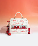 MONTANA WEST TEXAS TECH RED RAIDERS SATCHEL CROSSBODY BAG - BEIGE