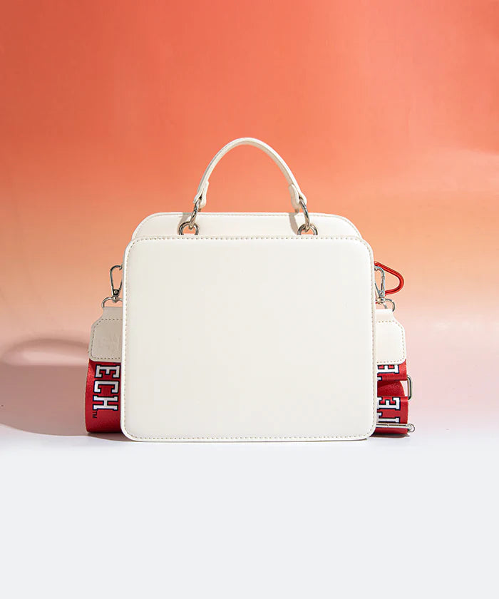 MONTANA WEST TEXAS TECH RED RAIDERS SATCHEL CROSSBODY BAG - BEIGE