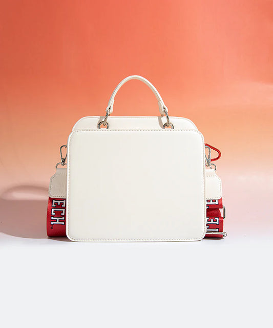MONTANA WEST TEXAS TECH RED RAIDERS SATCHEL CROSSBODY BAG - BEIGE
