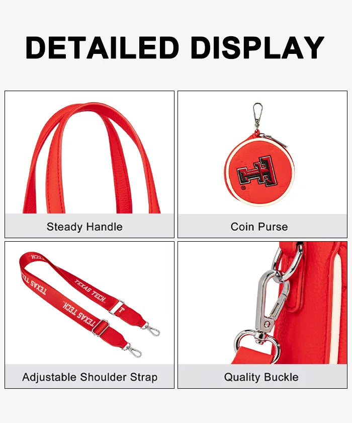 MONTANA WEST TEXAS TECH RED RAIDERS TOTE BAG WITH COIN POUCH - RED