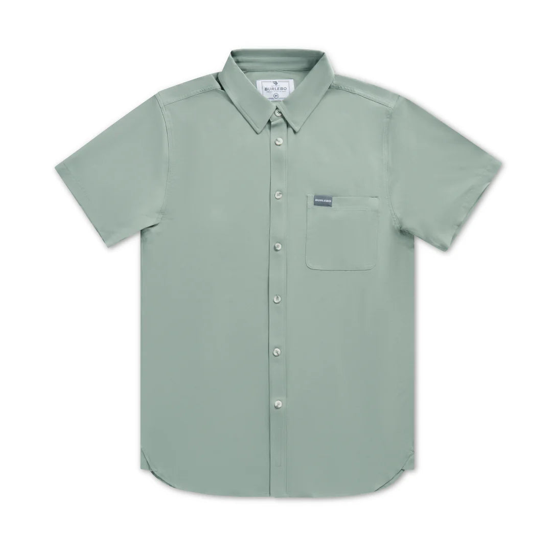 Burlebo Performance Button Up - Sage