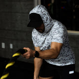 Burlebo Short Sleeve Performance Hoodie - White Camo
