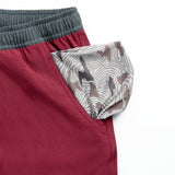 Burlebo 7" Athletic Short - Cardinal - Topo Desert Camo Liner