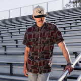 BURLEBO Performance Western Shirt - Texas Paisley - Black and Red
