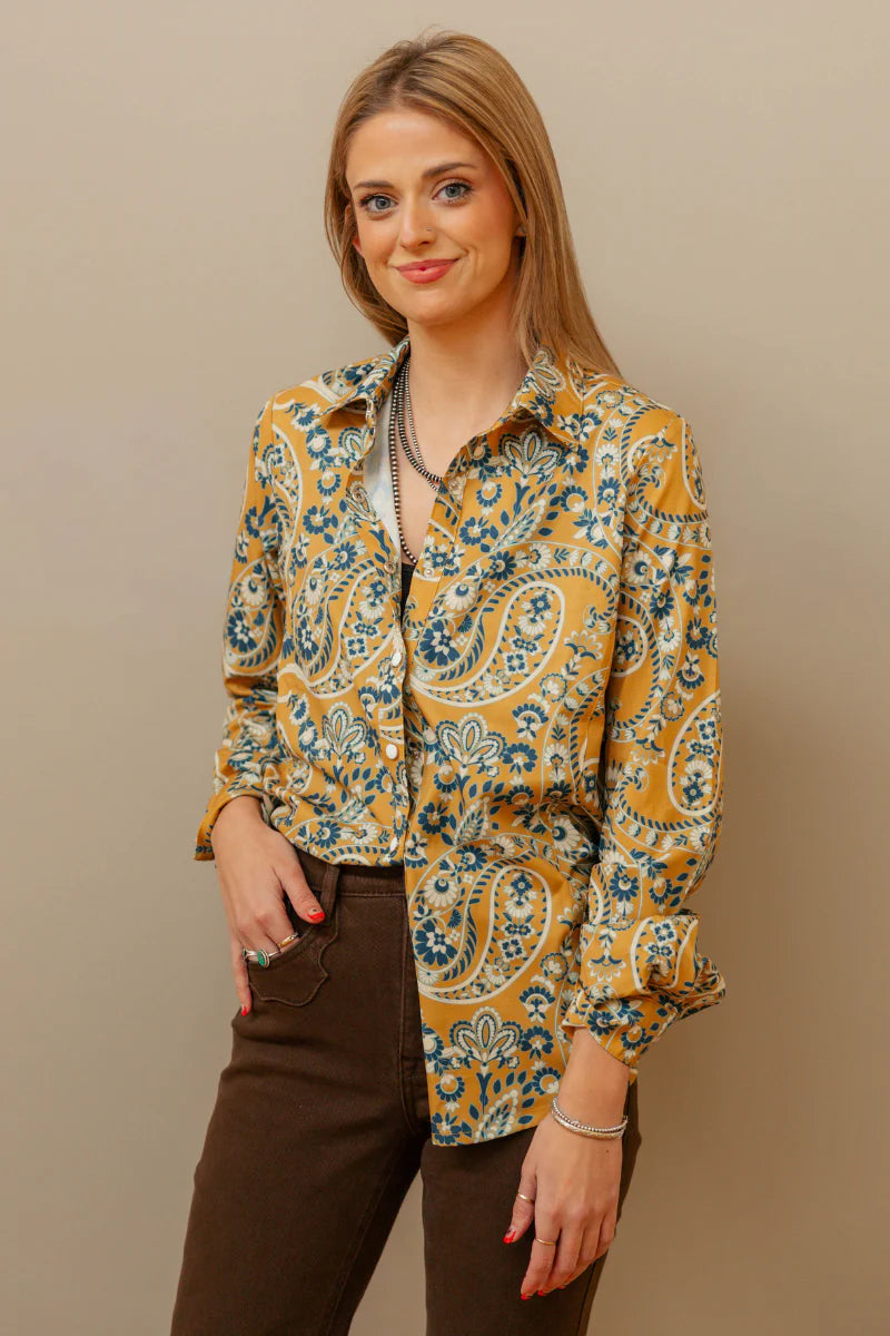 BANDANA HONEY BUTTON UP
