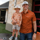 Burlebo Pearl Snap Performance Polo - Orange