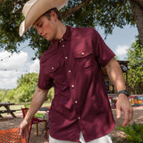 Burlebo Performance Western Shirt - Maroon