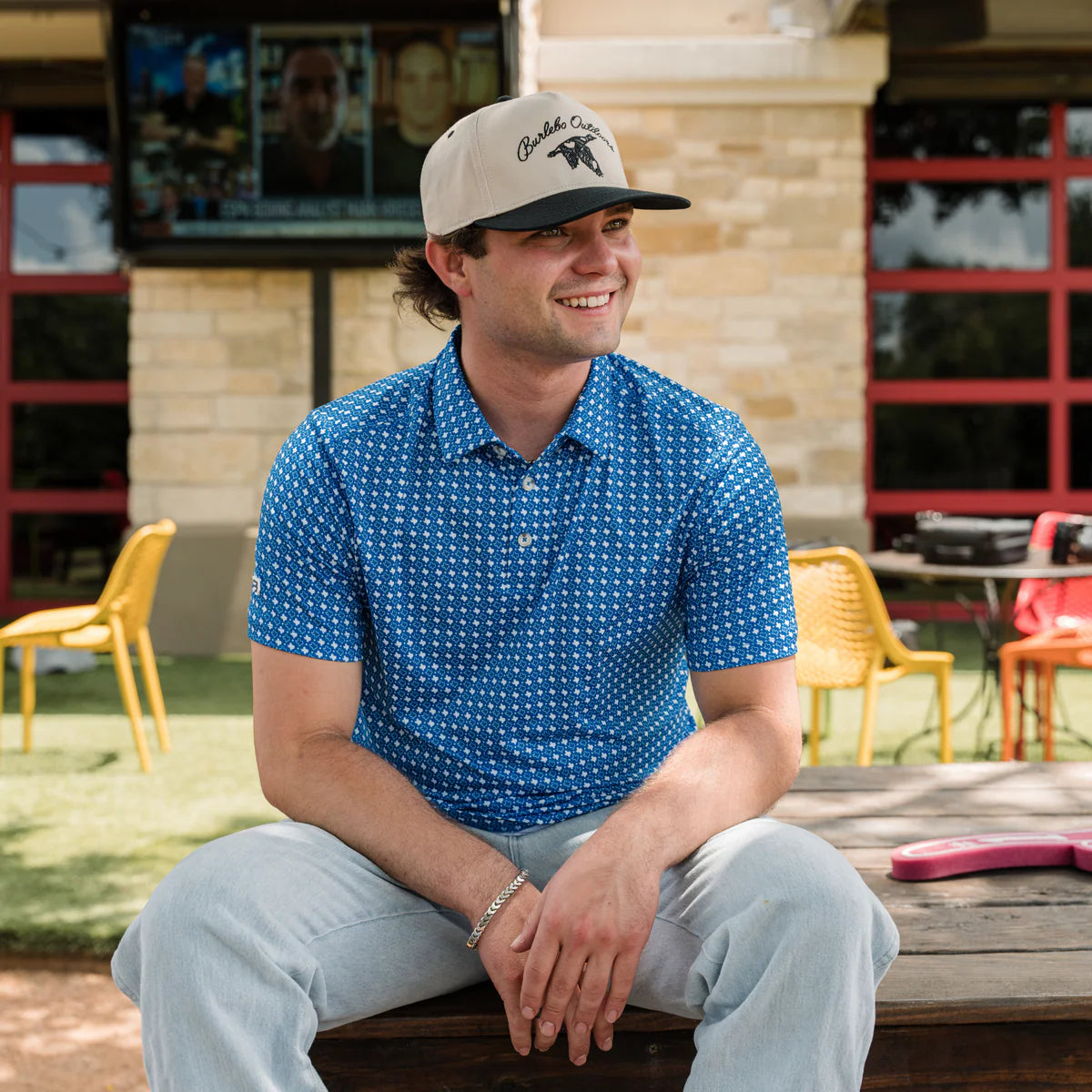 Burlebo Performance Polo Texas - Blue & White
