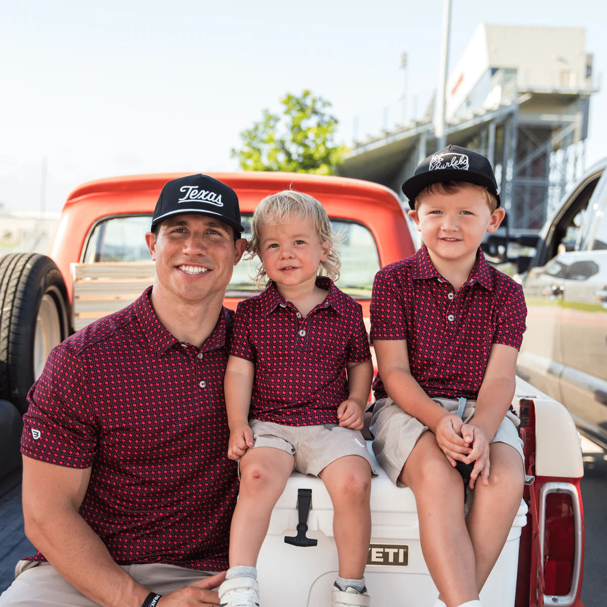Burlebo Youth PERFORMANCE POLO TEXAS BLACK & RED