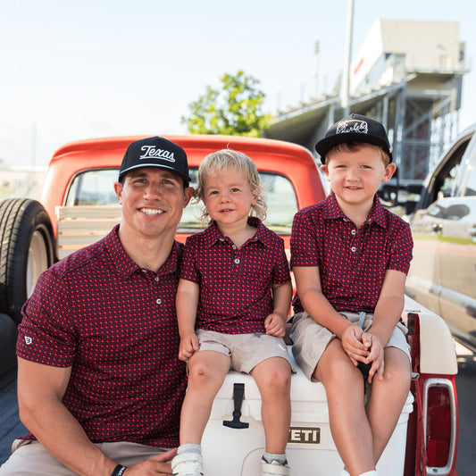 Burlebo Youth PERFORMANCE POLO TEXAS BLACK & RED