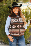 MULTI AZTEC PRINTED QUILTED REVERSIBLE WESTERN YOKE VEST