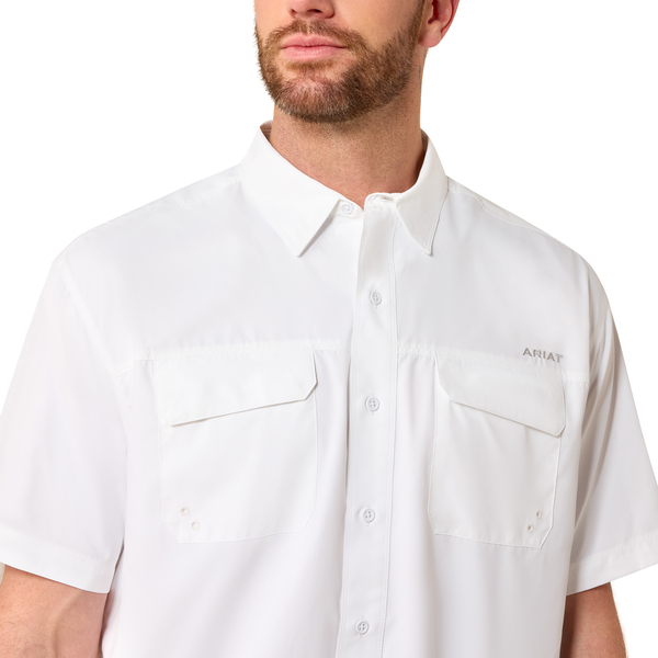 ARIAT MENS VENTTEK OUTBOUND SHORT SLEEVE SHIRT - WHITE