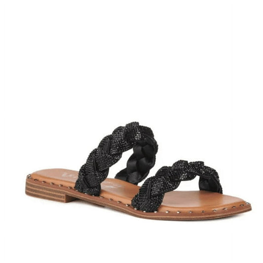 VERY G WOMEN'S TWISTY SLIDE SANDAL - BLACK