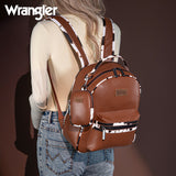 Wrangler Cow Print Backpack With Coin Pouch - Brown