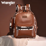 Wrangler Cow Print Backpack With Coin Pouch - Brown