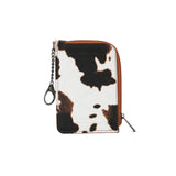 Wrangler Cow Print Print Mini Zip Card Case - Brown