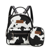 Wrangler Cow Print Mini Backpack With Coin Pouch - Black