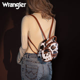 Wrangler Cow Print Mini Backpack With Coin Pouch - Brown