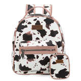 Wrangler Cow Print Backpack With Coin Pouch - Pink