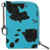 Wrangler Cow Print Print Mini Zip Card Case - Turquoise